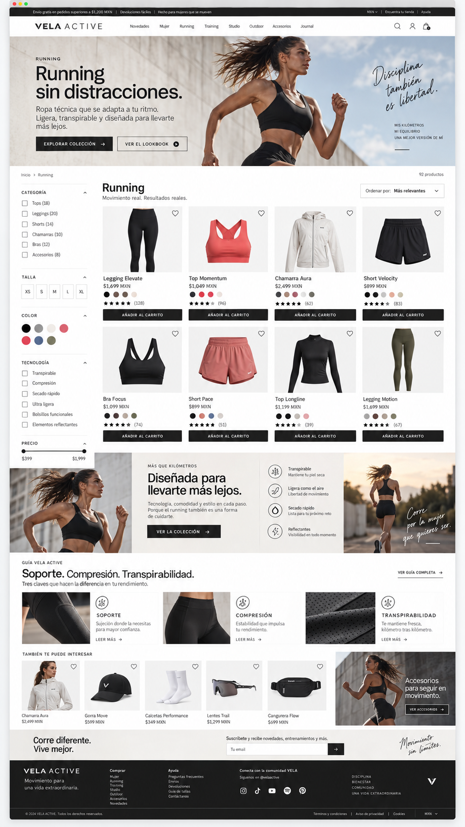 VELA ACTIVE · detalle de diseño